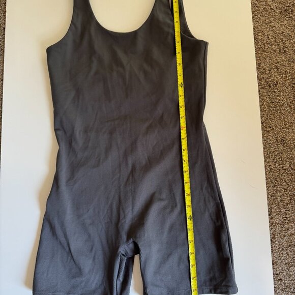 Girlfriend Collective Onesie Unisuit One-Piece Spandex Biker Size Large Gray - Picture 4 of 6